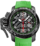 Chronofighter Superlight 48mm in Carbon on Green Rubber Strap with Black Carbon Dial