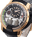H1 Black DLC Pink Gold on Rubber Srap with Skeletonized Dial