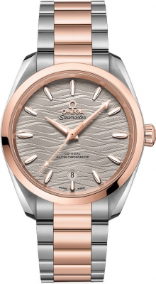 Seamaster Aqua Terra 150M Master Chronometer 38mm Automatic in Steel with Rose Gold Bezel on 2-Tone Bracelet with Grey Dial