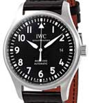 Pilot's Watch Mark XVIII 40mm in Stainless Steel on Black Calfskin Leather Strap with Black Dial