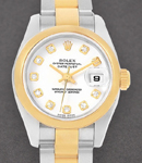 Lady 2-Tone Datejust in Steel with Yellow Gold Smooth Bezel on Bracelet with White Diamond Dial