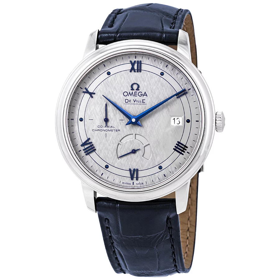De Ville Classic in Stainless Steel on Blue Crocodile Leather Strap with Grey Dial