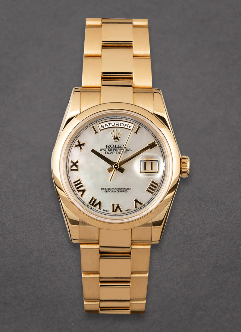 Pre-Owned Rolex Day Date President 36mm in Yellow Gold with Smooth Bezel