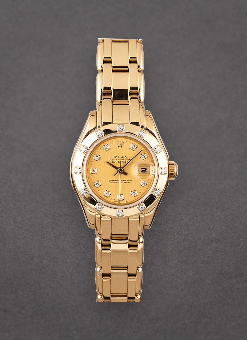 Pre-Owned Rolex Masterpiece 29mm in Yellow Gold with 12 Diamond Bezel