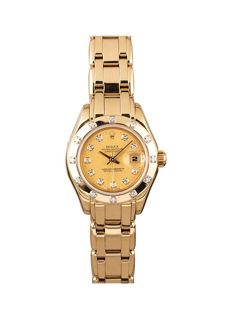 Pre-Owned Rolex Masterpiece 29mm in Yellow Gold with 12 Diamond Bezel