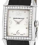 Lady's Vintage 1945 in Steel with Diamond Bezel on Black Crocodile Leather Strap with Silver Diamond Dial