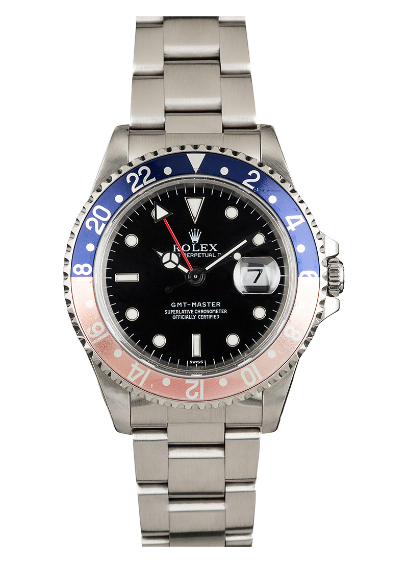 Pre-Owned Rolex GMT Master in Steel with Red and Blue Pepsi Bezel