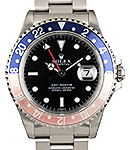 GMT Master in Steel with Red and Blue Pepsi Bezel on Bracelet with Black Dial