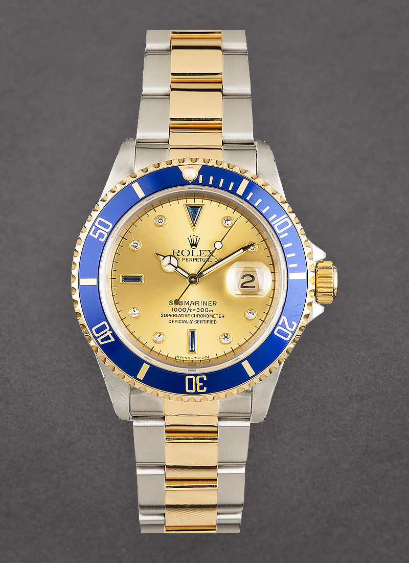 Pre-Owned Rolex Submariner 2-Tone with Champagne Serti Dial