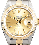 Datejust Lady's 26mm in Steel and Yellow Gold Fluted Bezel on Jubilee Bracelet with Champagne Stick Dial