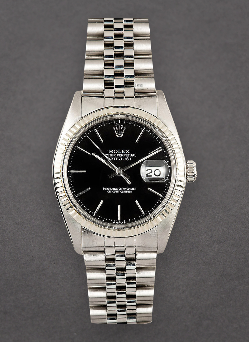 Pre-Owned Rolex Datejust 36mm with White Gold Fluted Bezel