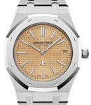 Royal Oak Jumbo Extra Thin in White Gold - Limited to 75 pcs. on White Gold Bracelet with Pink Gold-Toned Dial