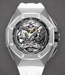 Royal Oak Concept Tourbillon Chronograph in Titanium on White Rubber Strap with Skeleton Dial