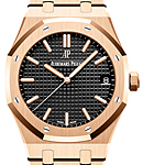 Royal Oak 41mm Automatic in Rose Gold on Rose Gold Bracelet with Black Dial