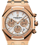 Royal Oak Chronograph 38mm in Rose Gold on Rose Gold Bracelet with Silver Dial