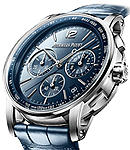 Code 11.59 Chronograph Automatic in White Gold on Blue Crocodile Leather Strap with Blue Dial