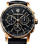Code 11.59 Chronograph Automatic in Rose Gold on Black Crocodile Leather Strap with Black Dial