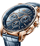 Code 11.59 Chronograph Automatic in Rose Gold on Blue Crocodile Leather Strap with Blue Dial