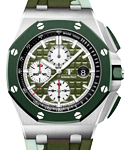 Royal Oak Offshore Chronograph in Steel with Green Ceramic Bezel - Limited Edition 400 pcs. on Camouflage Rubber Strap with Green Dial