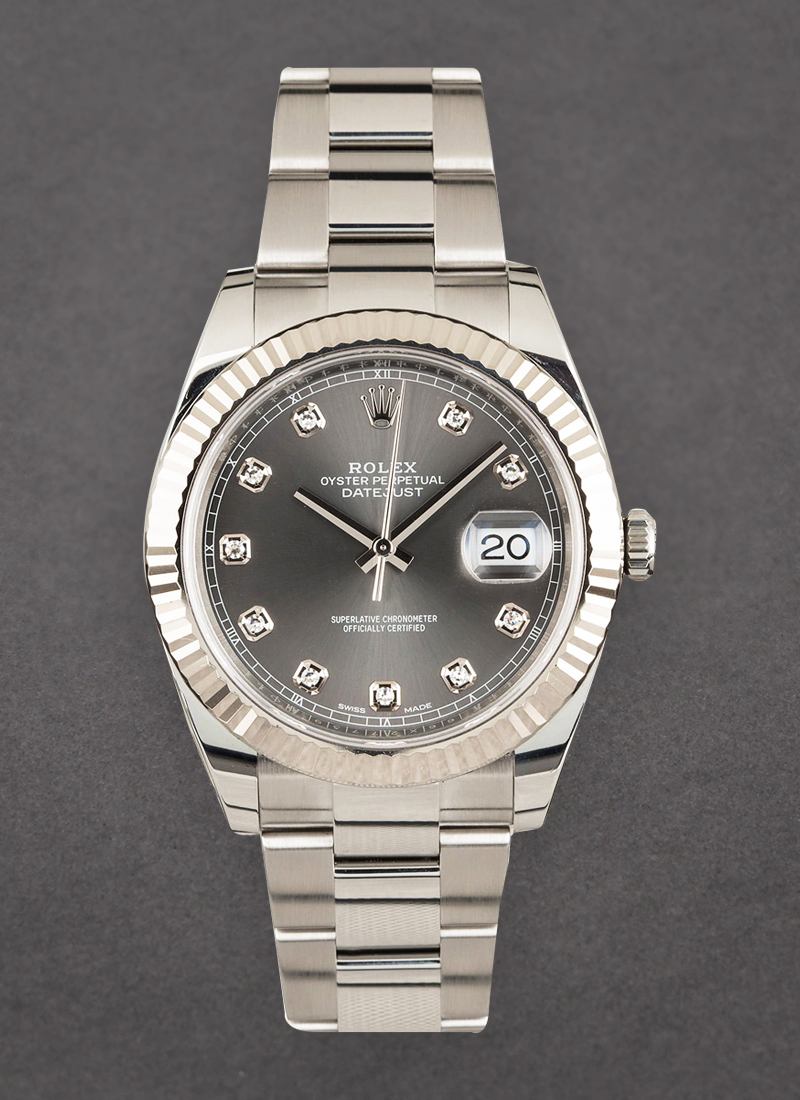 Pre-Owned Rolex Datejust II 41mm with White Gold Fluted Bezel