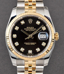 Datejust 2-Tone 36mm Ref 116233 on Jubilee Bracelet with Black Diamond Dial