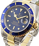 Submariner 40mm  in Steel with Yellow Gold Blue Bezel on Bracelet with Blue Dial