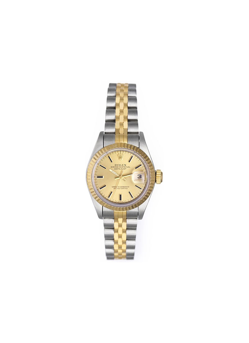Pre-Owned Rolex Datejust Ladies 26mm in Steel with Yellow Gold Fluted Bezel
