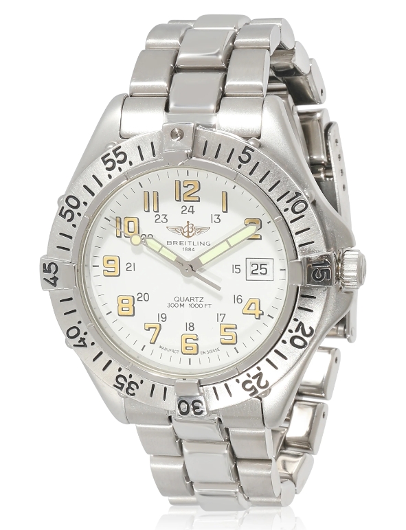 Colt 38mm in Stainless Steel on Stainless Steel Bracelet with White Dial