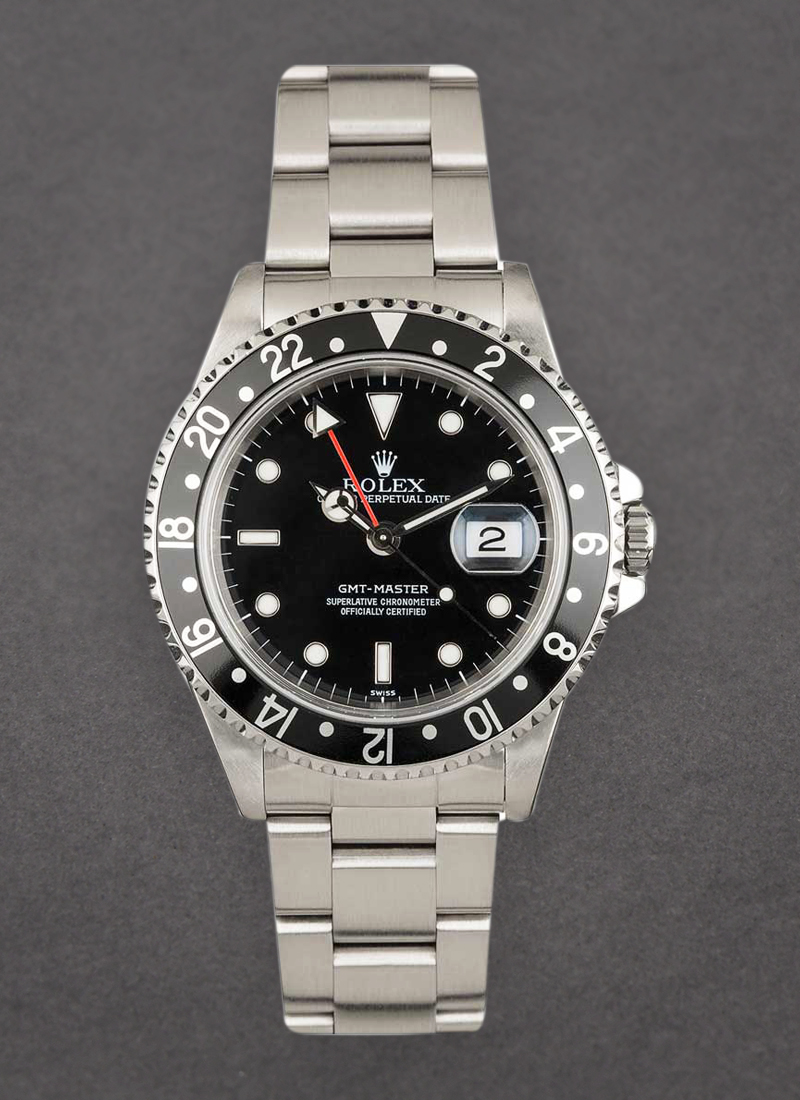 Pre-Owned Rolex GMT Master 40mm in Steel with Black Bezel