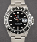 GMT Master 40mm in Steel with Black Bezel on Bracelet with Black Luminous Dial