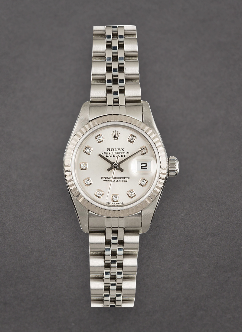 Pre-Owned Rolex Datejust Lady 26mm in Steel and white Gold with Fluted Bezel