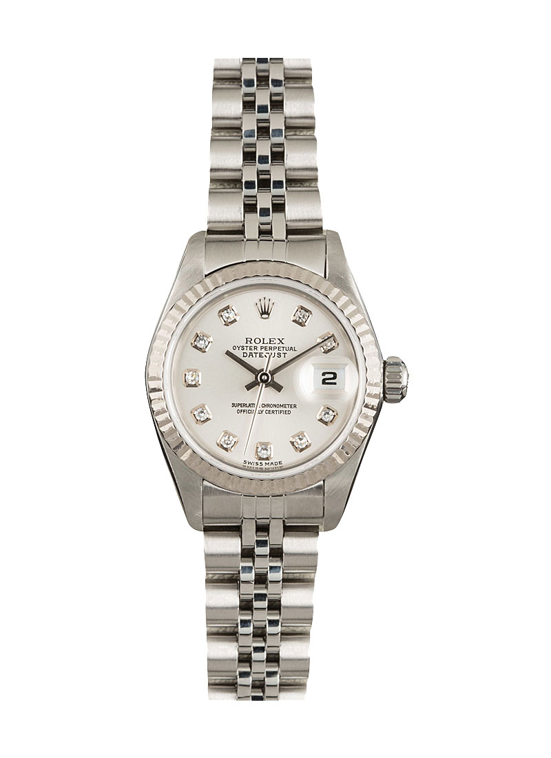 Pre-Owned Rolex Datejust Lady 26mm in Steel and white Gold with Fluted Bezel