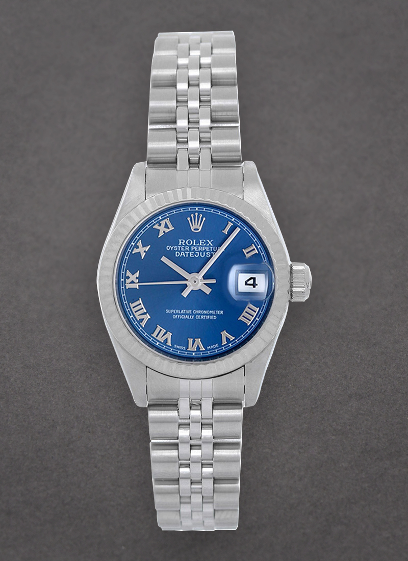 Pre-Owned Rolex Datejust Ladies 26mm in Steel with White Gold Fluted Bezel