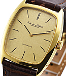 IWC Vintage Automatic Tonneau Shaped Gold Watch on Strap with Champagne Stick Dial
