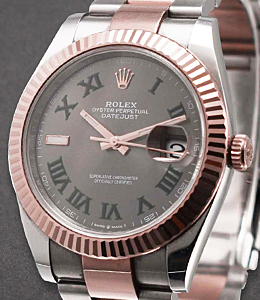 Datejust 41mm 2-Tone Steel and Rose on Oyster Bracelet with Wimbledon Dial