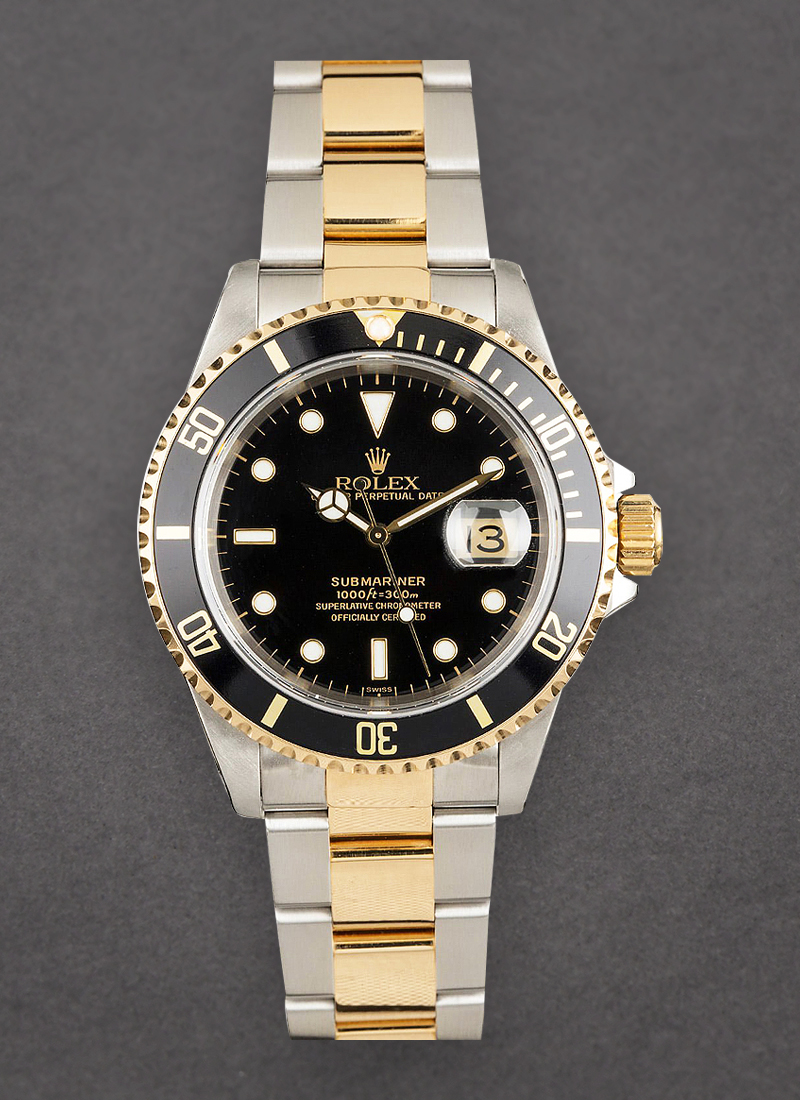 Pre-Owned Rolex Submariner 2-Tone in Steel with Yellow Gold Black Bezel