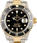 Submariner 2-Tone in Steel with Yellow Gold Black Bezel on Bracelet with Black Dial with Luminous Markers