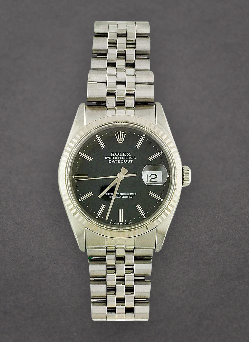 Pre-Owned Rolex Datejust 36mm with White Gold Fluted Bezel