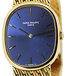 Ellipse 3848 in Yellow Gold on Yellow Gold Bracelet with Sunburst Blue Dial