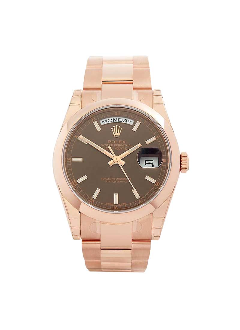 Pre-Owned Rolex President 36mm in Rose Gold with Smooth Bezel