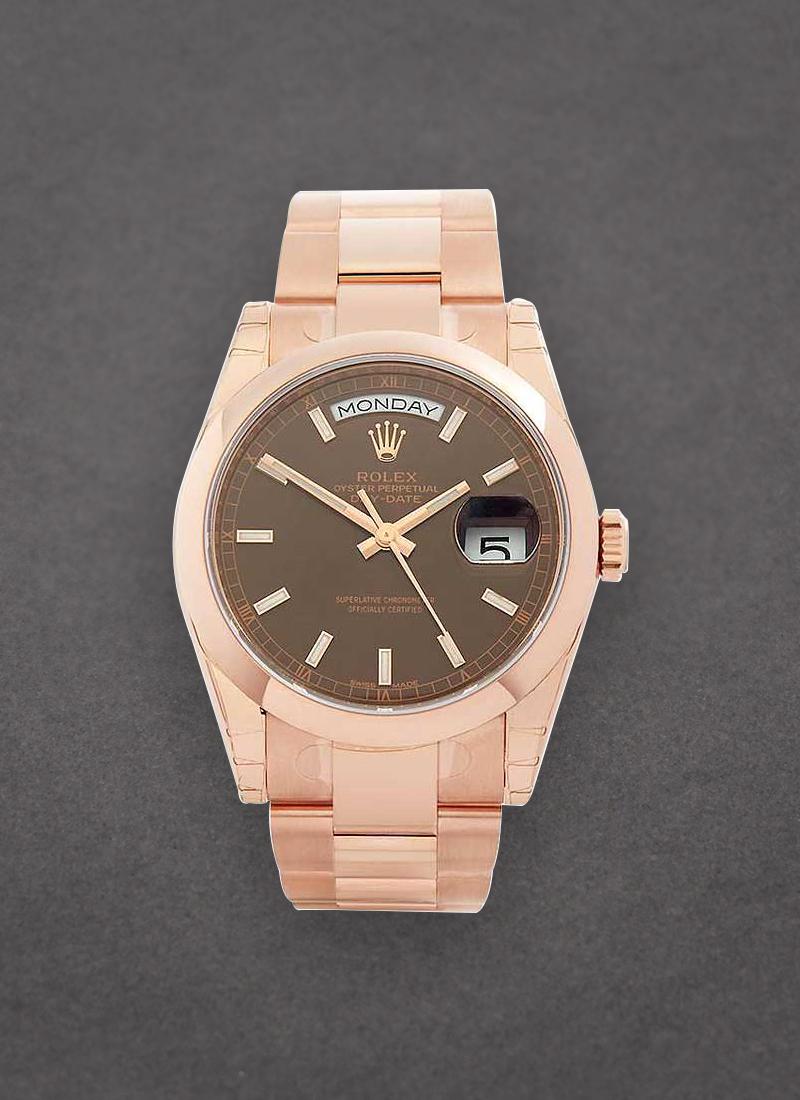 Pre-Owned Rolex President 36mm in Rose Gold with Smooth Bezel