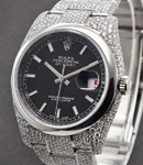 36mm Datejust with Full Pave Case and Bracelet Full Pave Diamond Bracelet