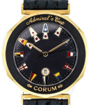 Admiral's Cup 34.5mm in Yellow Gold on Black Crocodile Leather Strap with Black Dial