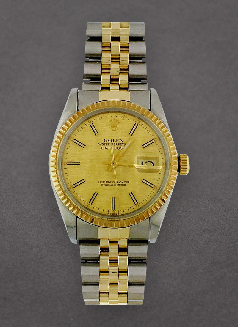 Pre-Owned Rolex Datejust 36mm in Steel with Yellow Gold Fluted Bezel 