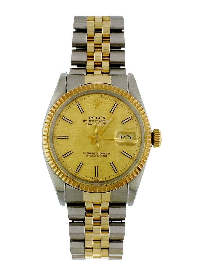 Pre-Owned Rolex Datejust 36mm in Steel with Yellow Gold Fluted Bezel 