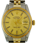 Datejust 36mm in Steel with Yellow Gold Fluted Bezel  on Jubilee Bracelet with Champagne Index Dial