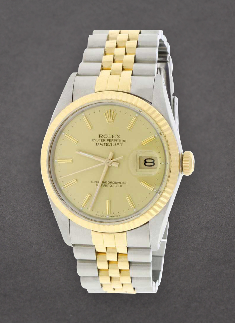 Pre-Owned Rolex Datejust 36mm in Steel with Yellow Gold Fluted Bezel 