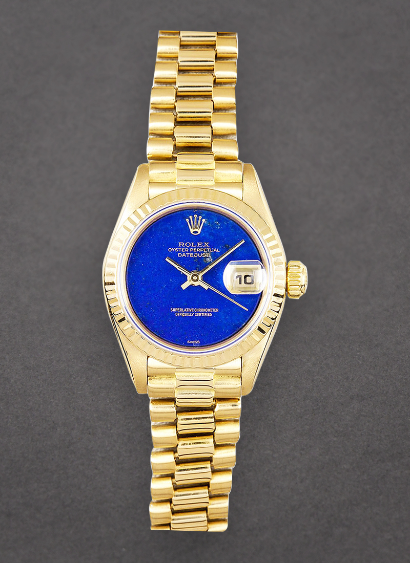 Pre-Owned Rolex Ladies President in Yellow Gold with Fluted Bezel