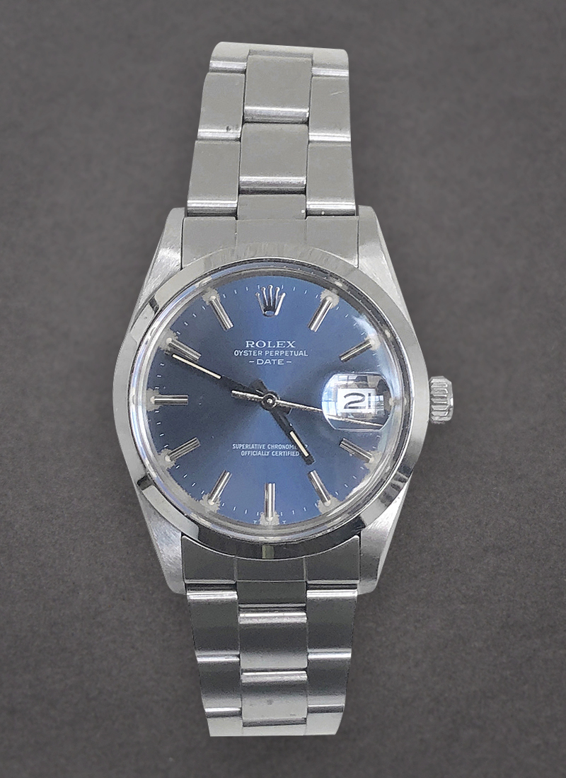 Pre-Owned Rolex Date 34mm in Steel with Smooth Bezel