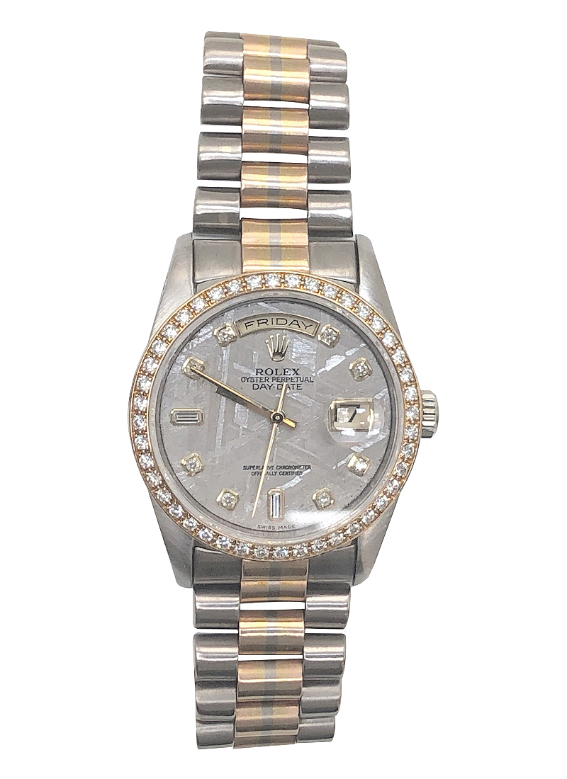 Pre-Owned Rolex President 36mm in Tri Gold